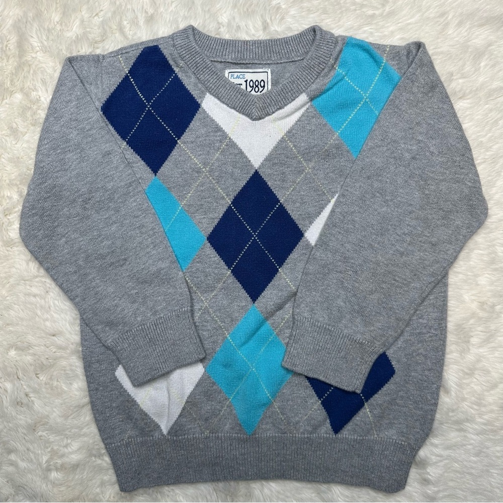 The Children’s Place Sweater Grey & Blue Size 4T